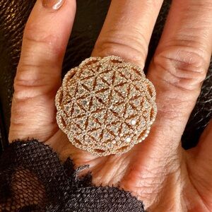 NEW! Elegant Rose Gold Filegree Ring Sterling silver base with rose gold over